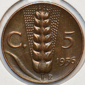 Italy 1936 R 5 Centesimi 194116 combine shipping