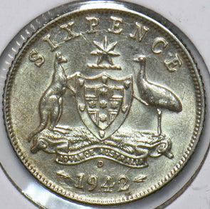 Australia 1942 6 Pence Kangaroo animal Ostrich Georgivs VI 902232 combine shippi