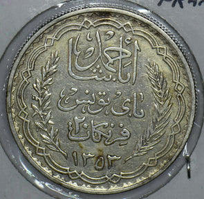 Tunisia 1934 1353AH 20 Francs 290708 combine shipping