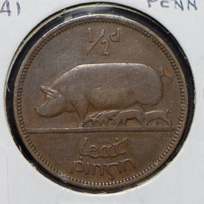 Ireland 1941 1/2 Penny Sow with piglets animal  900660 combine shipping