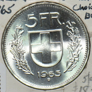 Switzerland 1965 B 5 Francs Ch BU 295687 combine shipping
