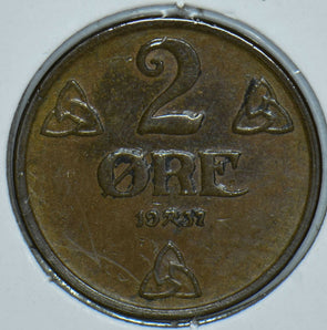 Norway 1937 2 Ore 150489 combine shipping