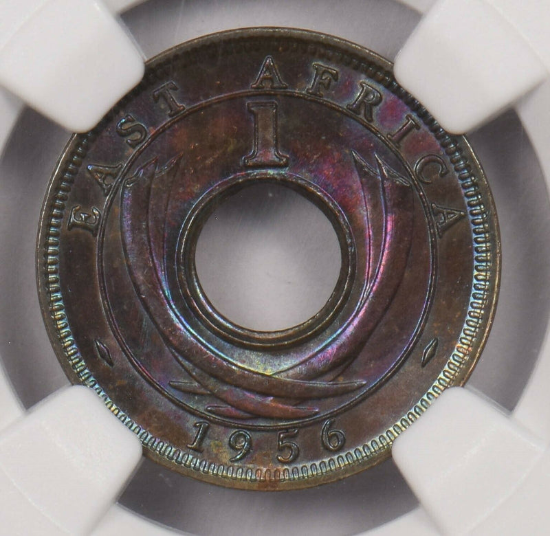 East Africa 1956 KN Cent NGC MS 65BN stunning rainbow toning NG1022 combine ship