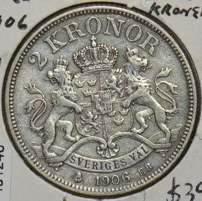 Sweden 1906 2 Kronor 491246 combine shipping