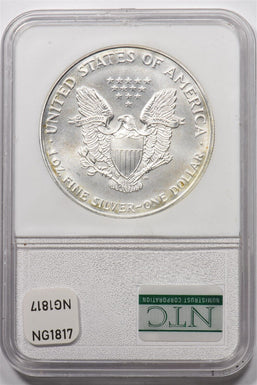 2001 Silver Eagle $1 recovered at WTC ground zero NGC NG1817
