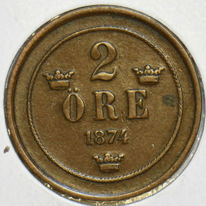 Sweden 1874 2 Ore 297935 combine shipping