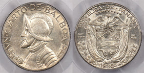 Panama 1930 1/4 Balboa PCGS AU 58 PC1466 combine shipping