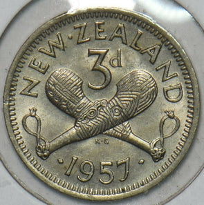 New Zealand 1957 3 Pence 152377 combine shipping
