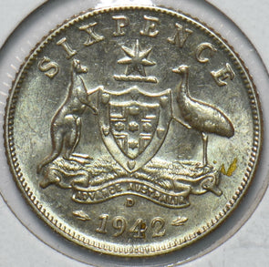 Australia 1942 6 Pence Kangaroo animal Ostrich Georgivs VI 902189 combine shippi