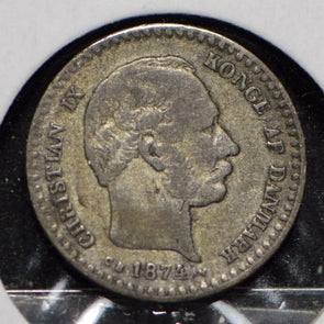 Denmark 1874 10 Ore Dolphin animal  901457 combine shipping