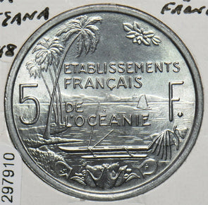 French Polynesia 1952 5 Francs Oceania 297910 combine shipping
