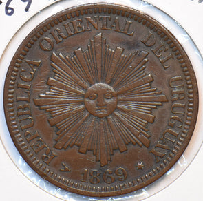 Uruguay 1869 H 4 Centesimos 296015 combine shipping