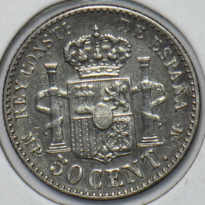 Spain 1889 M 50 Centimos 296125 combine shipping