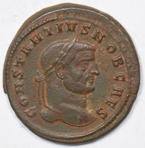 Roman Empire 305 ~306 Follis Constantius Ch. XF. Nearly New R0178 combine shippi