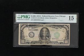 US 1934 A $1000 PMG Choice Fine 15 Federal Reserve Notes chicago PM0420 combine