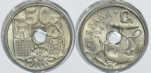 Spain 1949 50 Centimos 299113 combine shipping