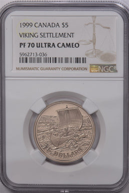 Canada 1999 5 Dollar NGC Proof 70 Ultra Cameo Viking Settlement NG1662 combine s