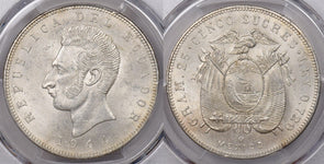 Ecuador 1944 Mo 5 Sucres Eagle animal PCGS MS 63 PI0112 combine shipping