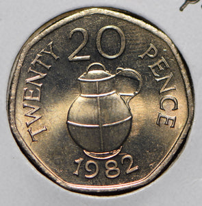 Guernsey 1982 20 Pence  191136 combine shipping