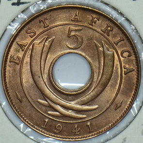East Africa 1941 5 Cents BU 290756 combine shipping