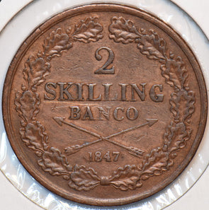 Sweden 1847 2 Skilling 296526 combine shipping
