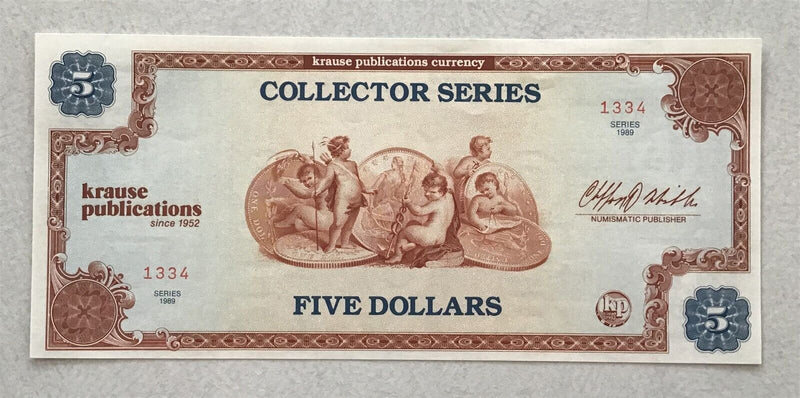 1989 series 5 Dollars Krause publications collector series. Intaglio print RC037