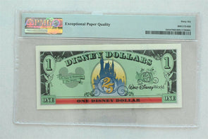 Disney Dollar 1997 Dollar PMG Gem UNC 66EPQ DIS47. Sorcerer Mickey. 25th Anniv.