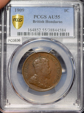 British Honduras 1909 Cent PCGS AU55 PC0636 combine shipping