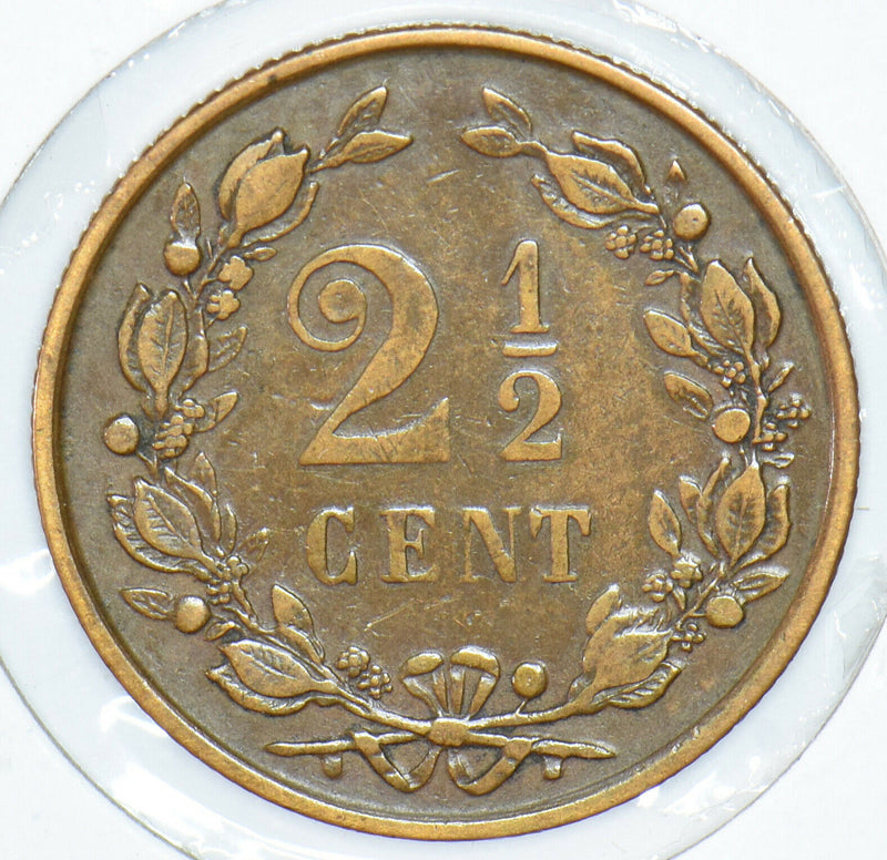 Netherlands 1890 2 1/2 Cents 291419 combine shipping