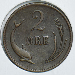 Denmark 1874 2 Ore Porpoise 198314 combine shipping
