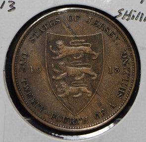 Jersey 1913 1/24 Shilling Lion animal  291743 combine shipping
