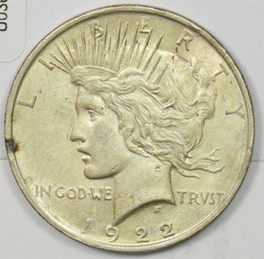 1922 Peace Dollar Silver BU U0366