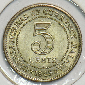 Malaya 1945 5 Cents 153300 combine shipping
