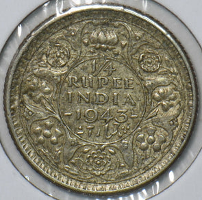 British India 1943 1/4 Rupee 150920 combine shipping