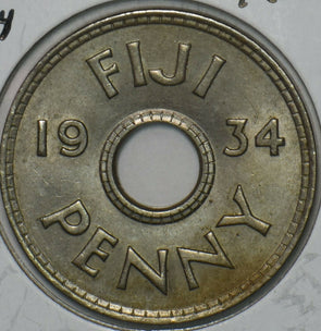 Fiji 1934 Penny 196367 combine shipping