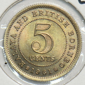 Malaya and British Borneo 1961 5 Cents Ch BU 298463 combine shipping