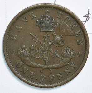 Canada 1852 Penny Bank Off Upper 491522 combine shipping