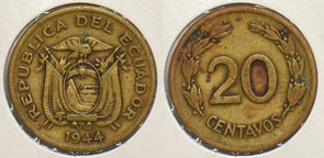 Ecuador 1944 20 Centavos 199052 combine shipping