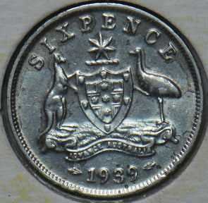 Australia 1939 6 Pence Kangaroo animal Emu 193422 combine shipping