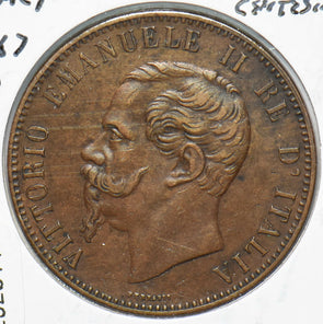 Italy 1867 Vittorio Emanuele II 10 Centesimi 292614 combine shipping