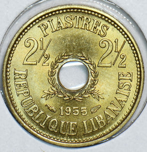 Lebanon 1955 2 1/2 Piastres 198338 combine shipping