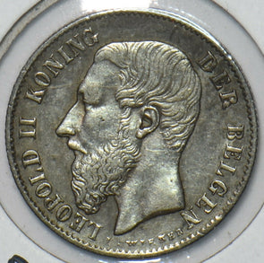 Belgium 1886 50 Centimes Lion animal Leopold II 296280 combine shipping