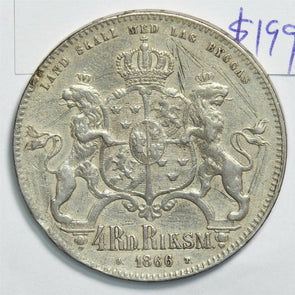 Sweden 1866 4 Riksdaler S0330 combine shipping