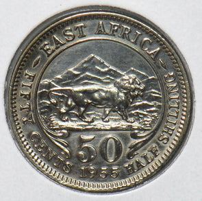 East Africa 1955 50 Cents Lion animal Proof E0116 combine shipping