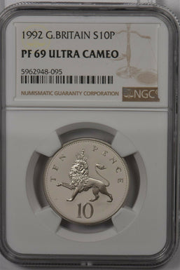 Great Britain 1992 10 New Pence silver NGC Proof 69UC NG1468 combine shipping