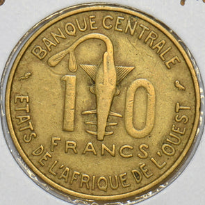 West African States 1968 10 Francs Gazelle animal 903859 combine shipping