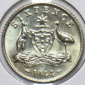 Australia 1944 6 Pence Kangaroo animal Ostrich Georgivs VI 902218 combine shippi