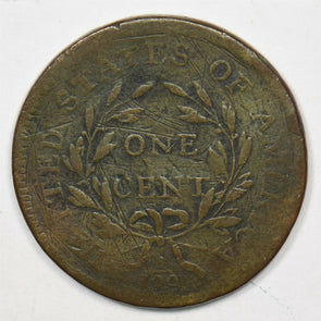 1797 Draped Bust Large Cent VG to F details U0219