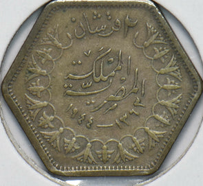Egypt 1944 AH 1364 2 Piastres 192461 combine shipping