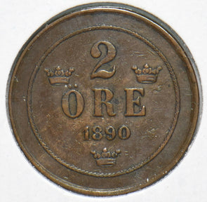 Sweden 1890 2 Ore 192698 combine shipping